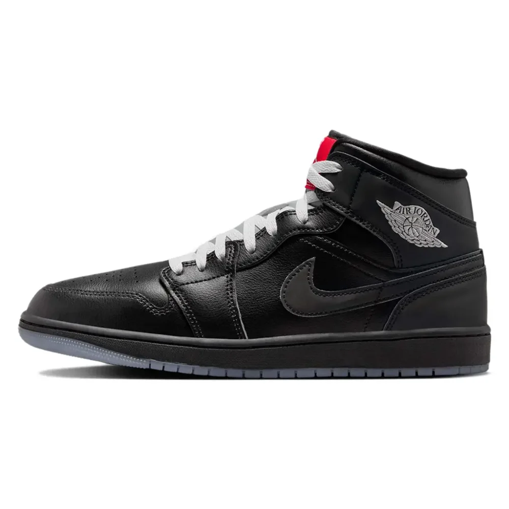 Air Jordan 1 Mid SE Black Metallic Silver sneakers available in Rwanda