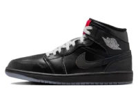 Air Jordan 1 Mid SE Black Metallic Silver sneakers available in Rwanda