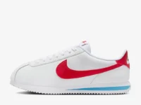 Adidas Cortez Leather White Red Blue sneakers available in Rwanda