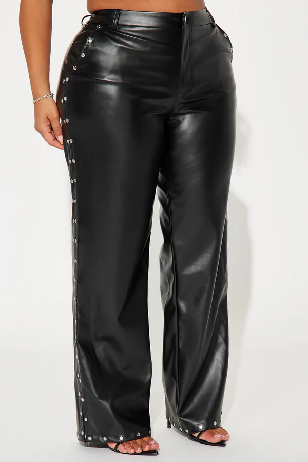 09-18-24_S3_15_BFN8235HSTTT_Black_TK_AC_15-22-11_PLUS_44639_PXF Studded Faux Leather Pants – Black High Street Women’s Trousers