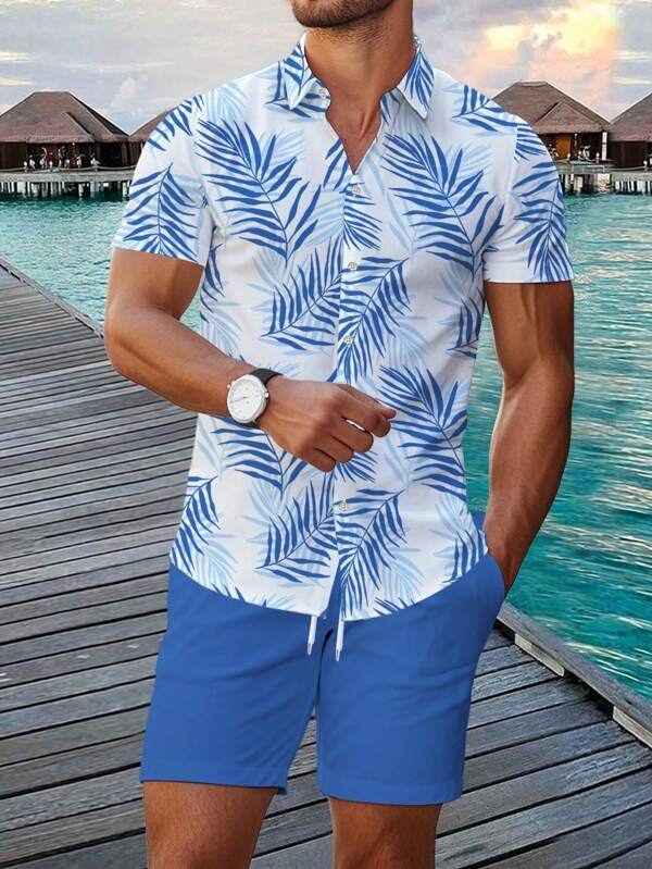 Men’s Relaxed Shirt & Shorts Set – Casual 2-Piece Outfit