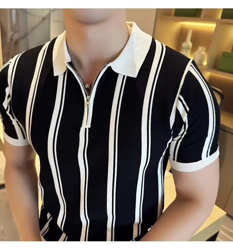 variant-image-color-b-2 Men’s striped knitted polo shirt casual wear Rwanda